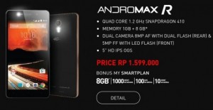 Smartfren Andromax R, Smartphone 4G LTE Sejutaan Layar 5 Inchi