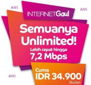 Paket Internet Axis 24 Jam, Unlimited, OBOR dan BB