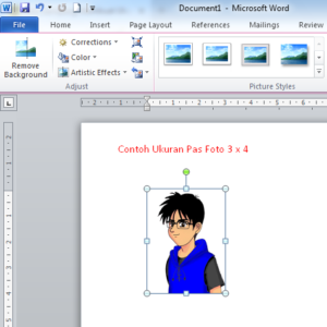 membuat foto ukuran 3x4 di word 2010